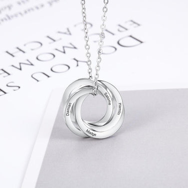 Stainless Steel Personalized Russian Ring 'ETERNITY' Necklace